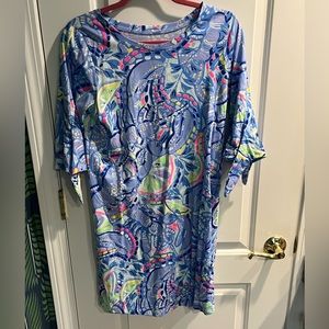 Lily Pulitzer cotton dress with tie sleeves, size M